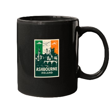Discover Irish Villagescape with Castle and Church Mugs
