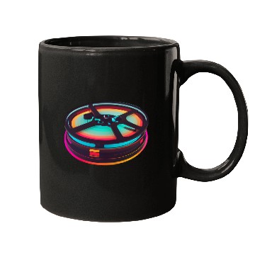 Discover Neon Color Wheel Retro Design Mugs