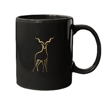 Discover Gold Drawline Deer Front Mugs