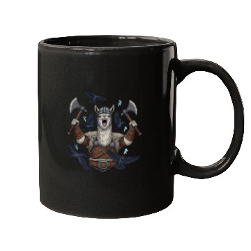 Discover Viking Alpaca Warrior Illustration Mugs