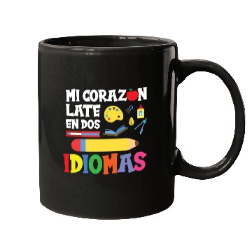 Discover Mi Corazon Idiomas Spanish English Teacher Mugs