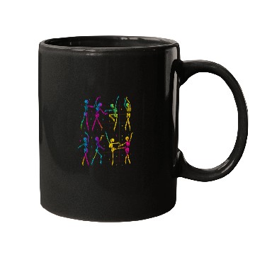 Discover Funny Spooky Skeleton Ballet Poses Halloween Mugs