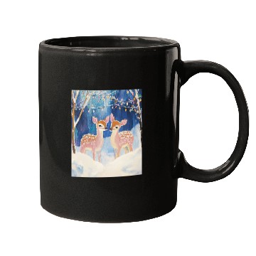 Discover Enchanted Winter Deer Scene Mugs