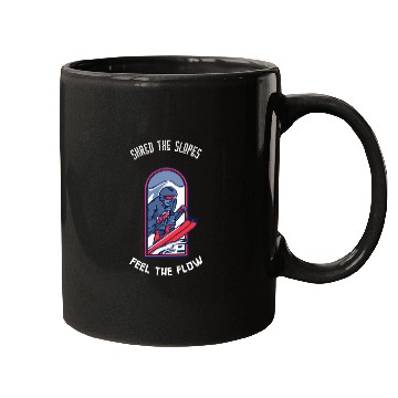 Discover Shred the Slopes Ski Warrior Design Mugs