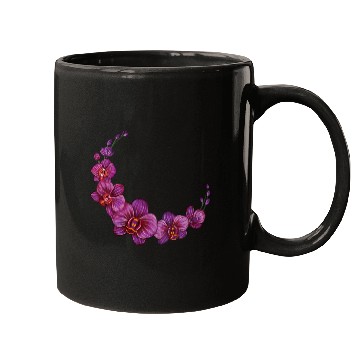 Discover Violet Moon Orchid Flower branch illustration Mugs