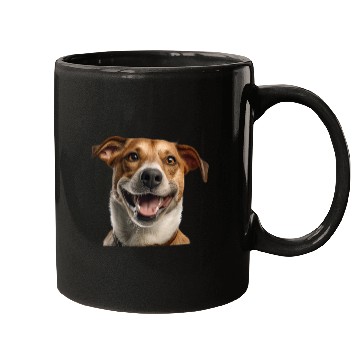 Discover Joyful Jack Russell Dog Illustration Mugs