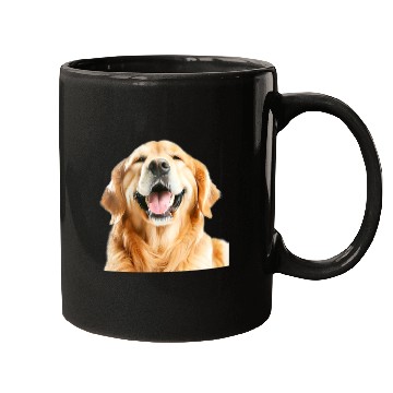 Discover Joyful Golden Retriever Illustration Mugs