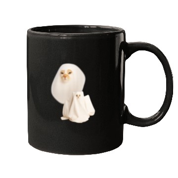 Discover ghost cat meme funny halloween Mugs