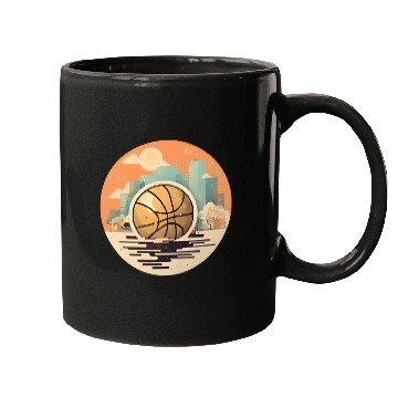 Discover Urban Basketball Sunset Scene Mugs