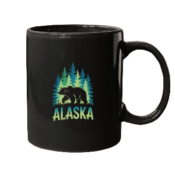 Discover Alaska Wilderness Bear Scene Mugs