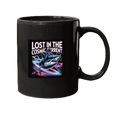 Discover Cosmic Shark Adventure Mugs