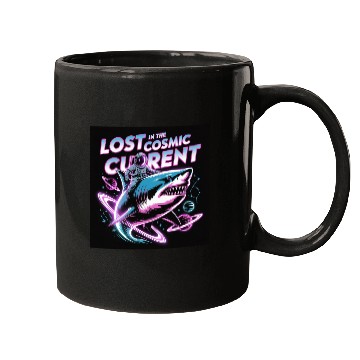 Discover Lost in the Cosmic Shark Adventure Mugs