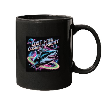 Discover Cosmic Shark Astronaut Adventure Mugs