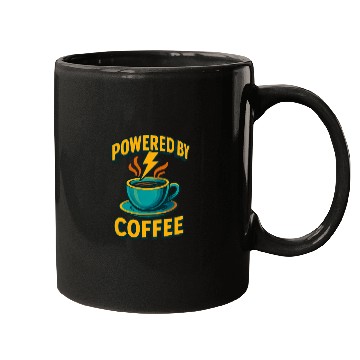Discover Powered by Coffee Illustration Mugs