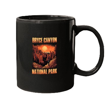 Discover Bryce Canyon National Park Sunset Illustration Mugs