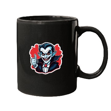 Discover Vampire Villain Cartoon Illustration Mugs