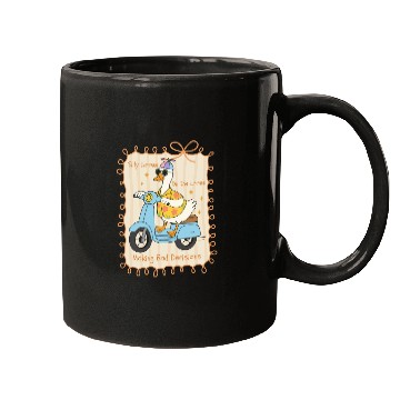 Discover Silly Goose Riding Scooter Design Mugs