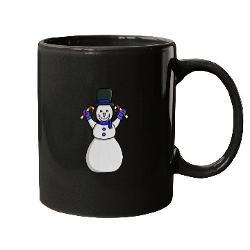 Discover Festive Snowman with Candy Cane and Gloves Mugs