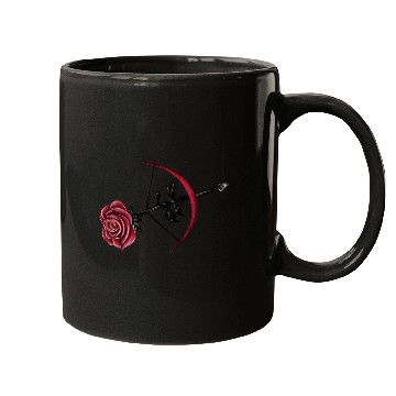 Discover Dark Romantic Rose with Arrow Illustration Art Mugs
