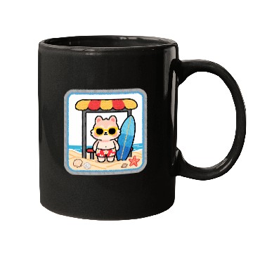 Discover Beach Bear Cartoon Patch Mugs