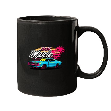 Discover Retro 1969 Muscle Car Sunset Design Mugs