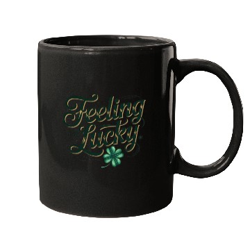 Discover Felling Lucky Shamrock Typography Mugs
