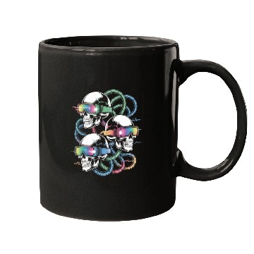 Discover VR Skeleton Head Circuit Vision Streetwear Mugs