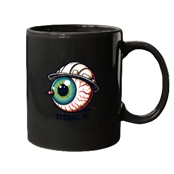 Discover Surreal Eyeball with Space Hat Mugs