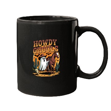 Discover Howdy Ghouls Cowboy Ghost Halloween Mugs