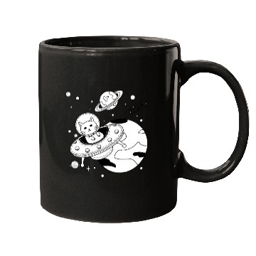 Discover Space Cat Adventure Design Mugs