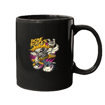 Discover Fur Skull Guitar Punk Design Mugs