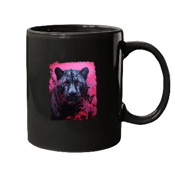 Discover Pink Pop Art Black Panther  Mugs