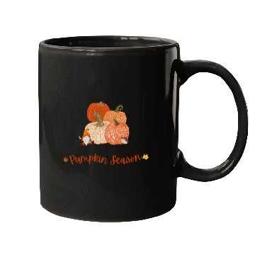 Discover Autumn Pumpkin Harvest Illustration Mugs