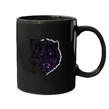 Discover Neon Dark Lion Illustration Mugs