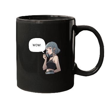 Discover Anime Style Cool Girl Illustration Mugs