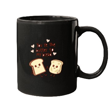 Discover Cute Bread and Butter Kawaii Valentine Design Mugs