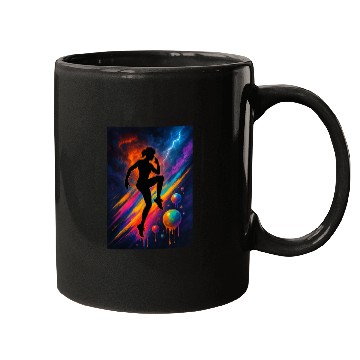 Discover Celestial Storm Dance Silhouette Mugs