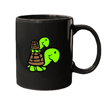 Discover 2 turtles piggyback mummy daddy child riding cute Mugs