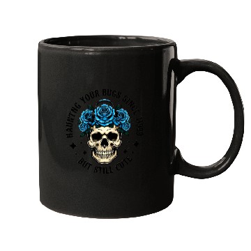 Discover Skull with Blue Rose Crown Design  Mugs