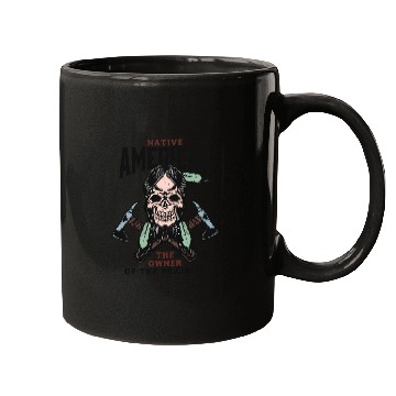 Discover Native American Skull Warrior Design Mugs