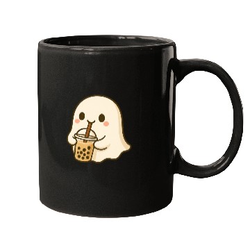 Discover Cute Ghost with Bubble Tea Design Mugs