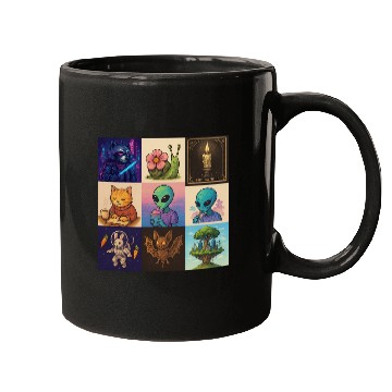 Discover Whimsical Celestial Animal and Alien Designs Mugs