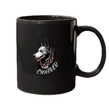 Discover Aggressive Husky with Chain Necklace Design Mugs