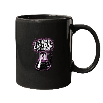 Discover Powered by Caffeine and Chaos Funny Energy Quote Mugs