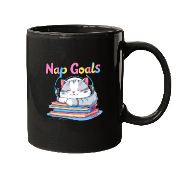 Discover Cute Cat Nap Goals Design Mugs