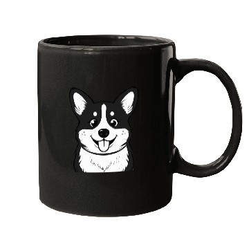 Discover Happy Corgi Face Mugs