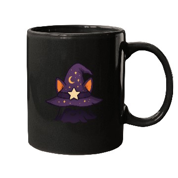 Discover Mystical Cat Witch Hat Design Mugs