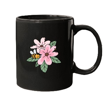 Discover Charming Blossom and Bee Illustration Mugs