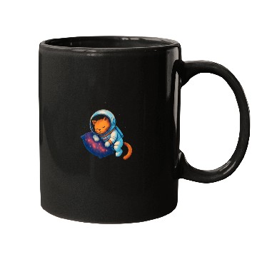 Discover Cosmic Cat in Space Suit Mugs