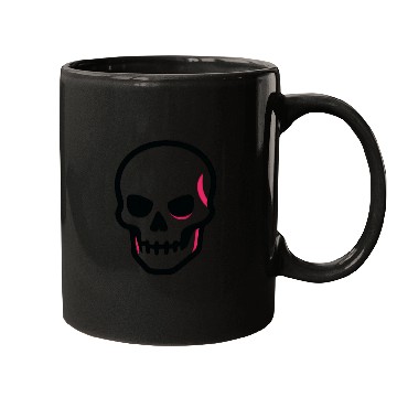 Discover Neon Pink Skull Graphic Design Mugs